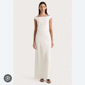 Faithfull Ilride Maxi Dress White off shoulder